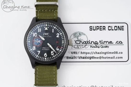 MIROTIME 0207 Top Gun Pilot Mark XVIII Limited “SFTI” M+F 1:1 Best Edition Black Dial on Green Nylon Strap A WaterResistant 7064